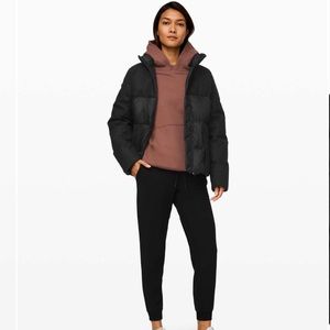 Lululemon winter chill coat in heathered grey/black